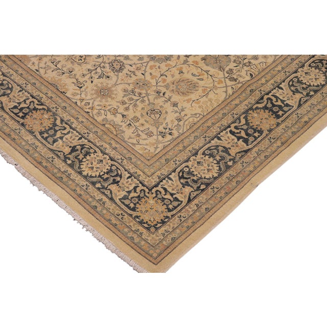 Boho Chic Beige/Green Wool Rug - 9'3'' X 12'3'' For Sale - Image 4 of 10