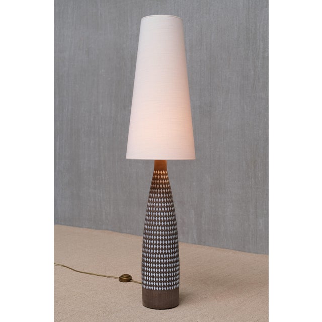 Textile Ceramic Pepita Floor Lamp by Ingrid Atterberg for Upsala Ekeby, Sweden, 1950s For Sale - Image 7 of 10