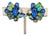 Vintage 1960s Signed Kramer Blue & Green Cuba Rhinestone Clip Earrings-2 Pieces For Sale