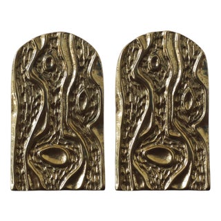 Mid-Century Modern Brass Bookends, 1960s, Set of 2 For Sale