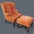 Mid-Century Modern Vintage Orange Velvet Henredon Wingback Chair and Ottoman For Sale - Image 3 of 10