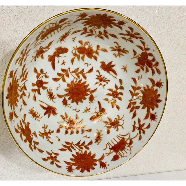 Japanese Vintage Hand-Painted Japanese Porcelain Ware Large Bowl For Sale - Image 3 of 8