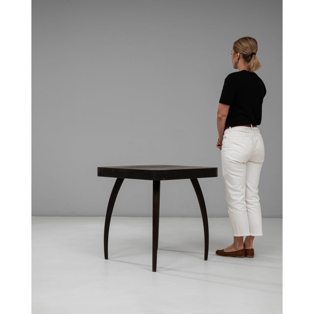 Traditional 1960s Czech Black Patinated Spider Table By J. Halabala For Sale - Image 3 of 18