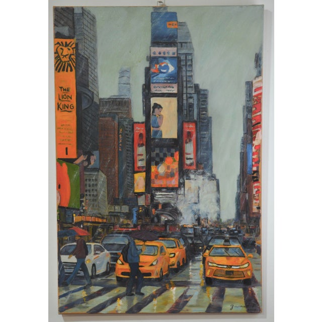 Patrice Guiraud, New York City in the Rain, 2017, Oil on Canvas For Sale - Image 3 of 11