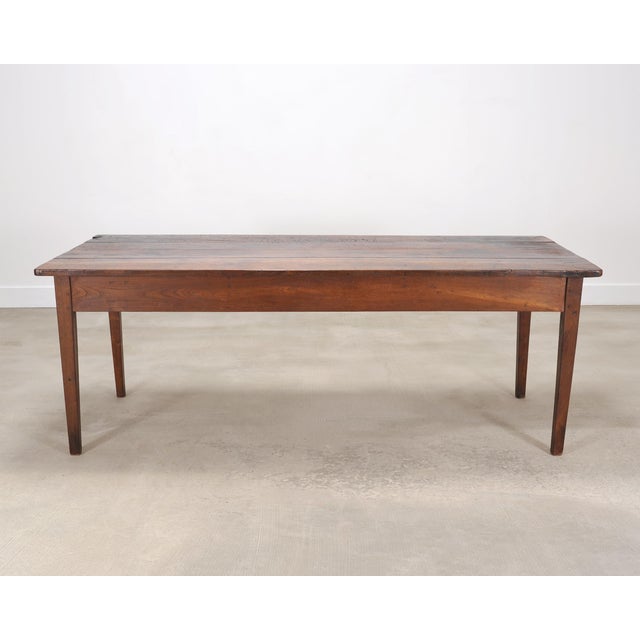 19th Century Country French Provincial Chestnut Farmhouse Table For Sale - Image 18 of 18