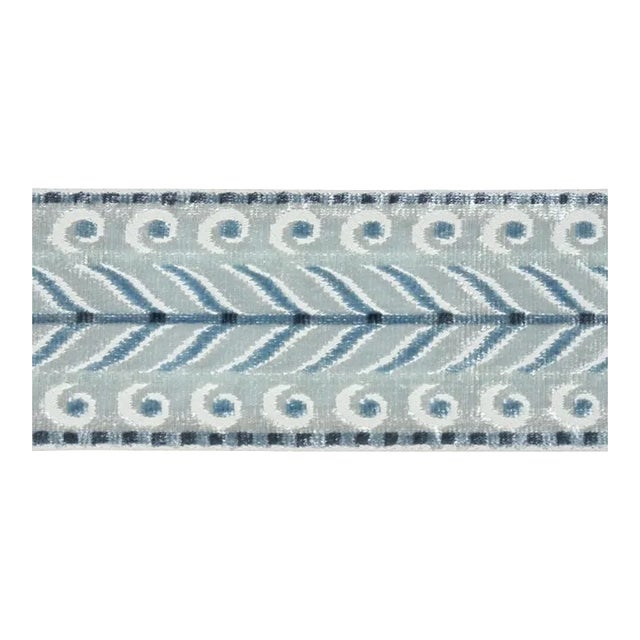 Schumacher Marion Velvet Tape in Sky For Sale