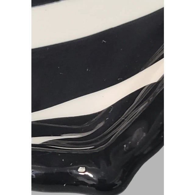 Early 21st Century Decorative Roscher Earthenware Black & White Safari Zebra Hexagon Plate For Sale - Image 5 of 5