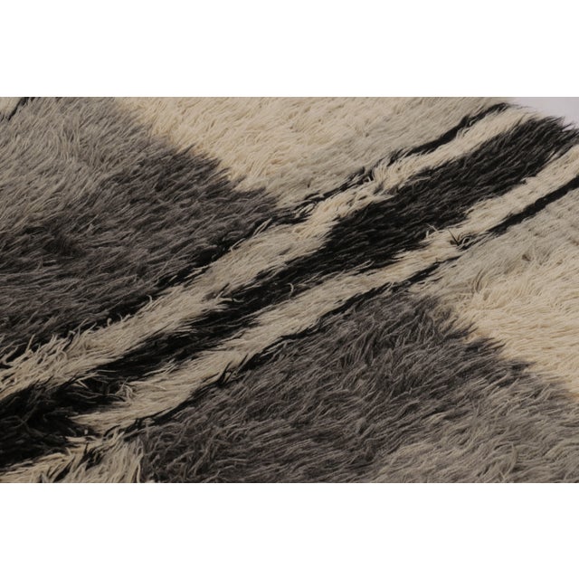 Mid-Century Modern Vintage Swedish Scandinavian Style Shag Wool Rug by Rug & Kilim For Sale - Image 3 of 8