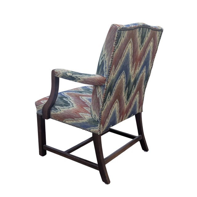 Vintage Schumacher Upholstered Flamestitch Arm Chair For Sale - Image 14 of 18