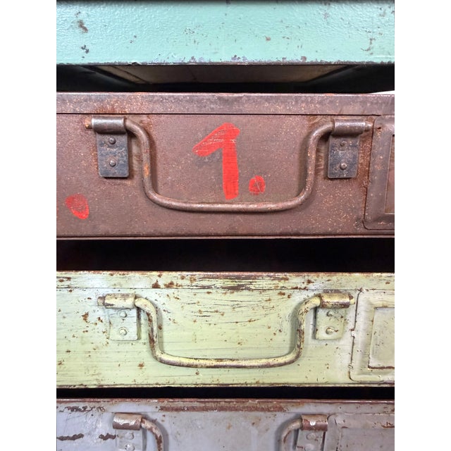Vintage Industrial Iron Chest of Drawers, 1950s For Sale - Image 11 of 15