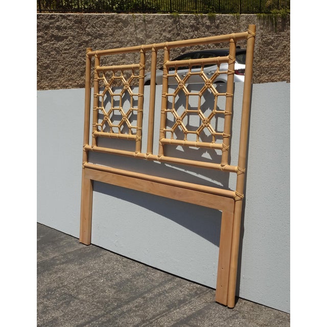 French Country Vintage French Country Bamboo Queen Headboard For Sale - Image 3 of 15