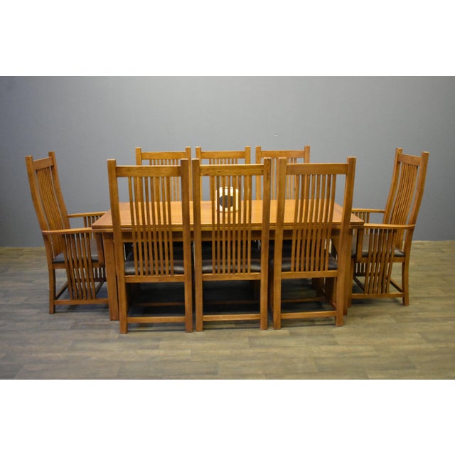 2020s Mission Style Oak Stow Leaf Dining Table (2 Colors Available) - Walnut For Sale - Image 5 of 14