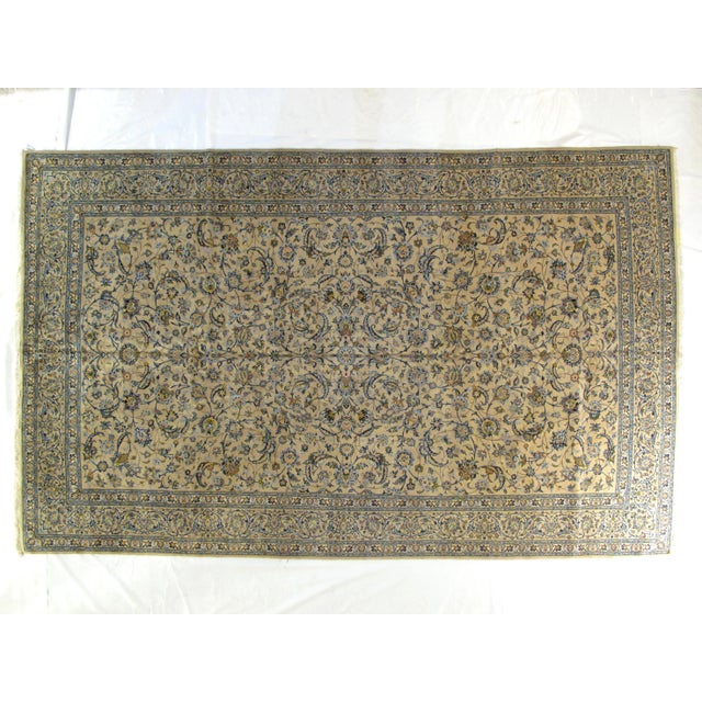 1970's Persian Kork Kashan- 10′ × 16′ For Sale - Image 9 of 9