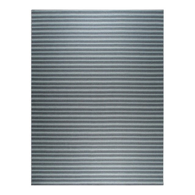 5x8 Lush Timeless Gray Stripe Modern Kilim Flatweave Wool Carpet Rug For Sale