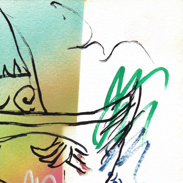 2020s Sweet Dreams - Original Contemporary Western Cowgirl Acrylic Painting on Paper For Sale - Image 5 of 7