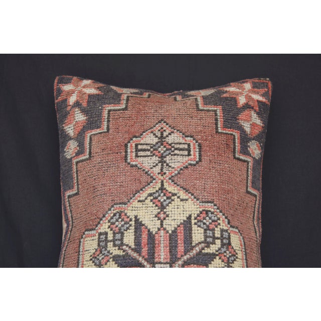Art Deco Handmade Tribal Turkish Throw Rug Pillow Cover -16'' X 30'' For Sale - Image 3 of 8