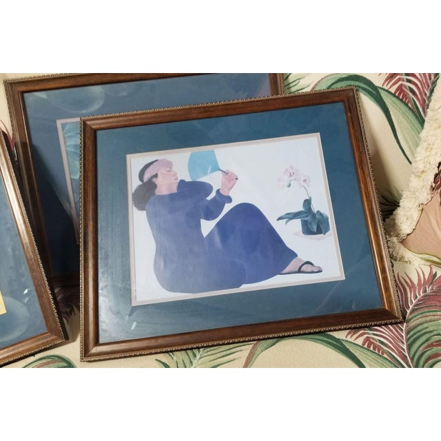 1980s "Women of Hawaii" Serigraph Art Prints by Pegge Hopper - Set of 4 For Sale - Image 9 of 11