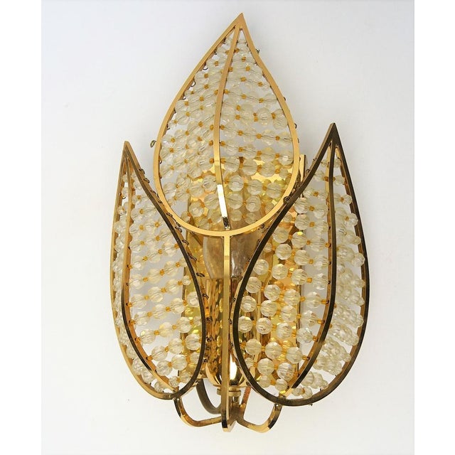 Mid-Century Modern Wall Lamp in Crystal Glass & Gold-Plated Brass from Palwa, 1960s For Sale - Image 3 of 14