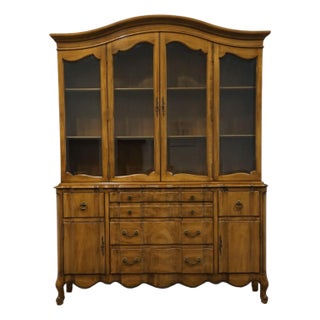 Metz Furniture Solid Hard Rock Maple Country French Style 63" Secretary China Cabinet For Sale
