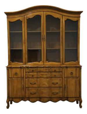 Metz Furniture Solid Hard Rock Maple Country French Style 63" Secretary China Cabinet