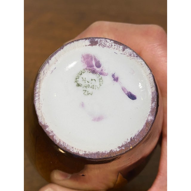 1920s Hand Painted Black and Gold Vase By Altrohlau, Czechoslovakia For Sale - Image 4 of 5