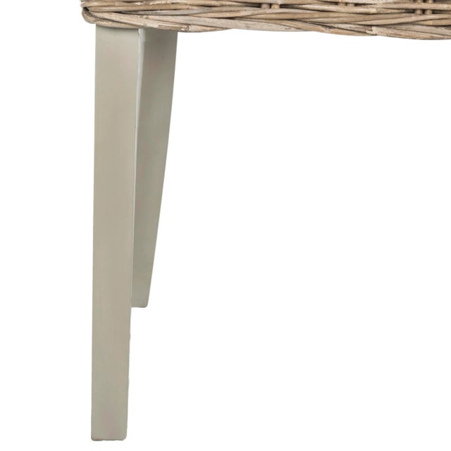 Ecru 18''H Wicker Dining Chair With Leather Handle in Natural - a Pair For Sale - Image 8 of 9