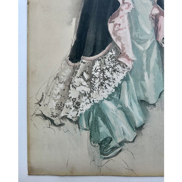 Framed Harrison Fisher "Final Instructions" Lithograph, 1902 Reproduction For Sale - Image 10 of 17