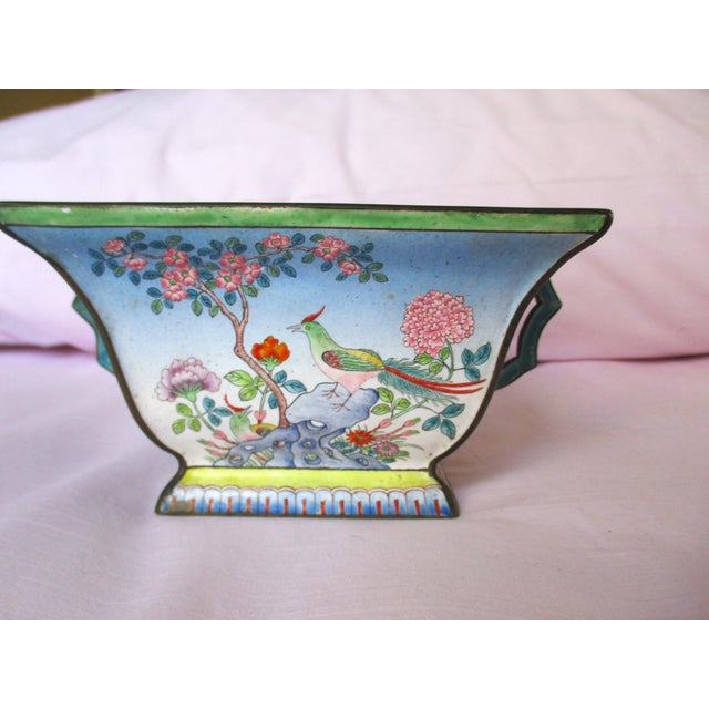 Late 19th Century Antique Chinese Enameled Canton Cachepot For Sale - Image 5 of 9