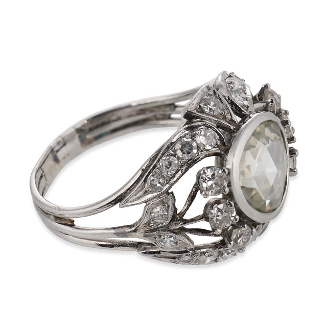 1930s 1930s Art Deco 1.50 Carat Rose Cut Diamond Platinum Ring, Size 8.25 For Sale - Image 5 of 5