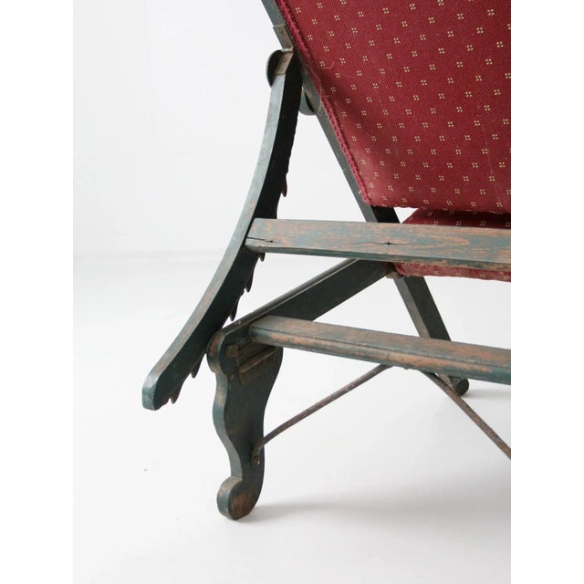 Burgundy Victorian Lawn Chair For Sale - Image 8 of 13