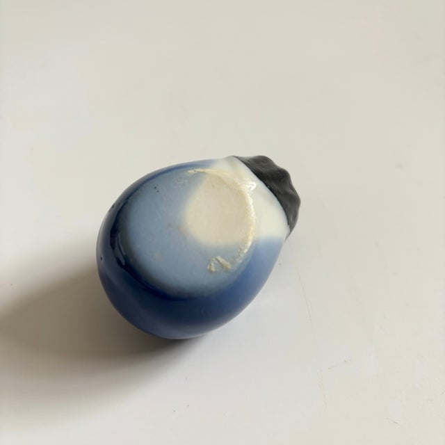 Blue Small Ceramic Eggplant Planter For Sale - Image 8 of 8