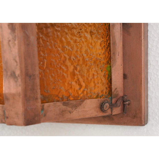Mid 20th Century Mid 20th Century Restored Arts & Crafts Copper Wall Sconces - a Pair For Sale - Image 5 of 8