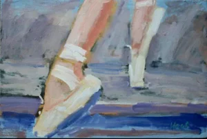 Ballerina Slippers Modern Oil Painting