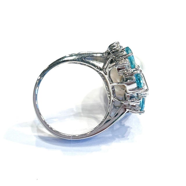 Bochic “Orient” Appetite, Topaz & Pearl Cocktail Ring Set In 18K Gold & Silver For Sale - Image 4 of 9