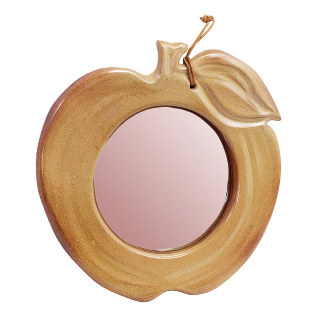 Vintage Ceramic Apple Mirror, 1970s For Sale