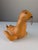 Charming sculpture in the shape of a seal, made of leather with rope details and visible seams, a fantastic decorative...