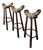 Vintage Mid-Century Spanish Brutalist Marbella Bar Stools, Set of 3 For Sale