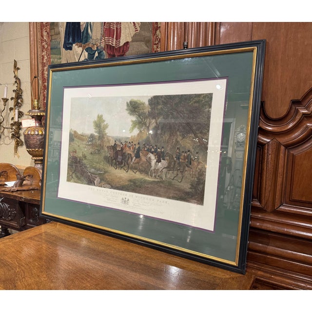 Decorate a ranch or a hunting lodge with this elegant framed antique watercolor. Crafted in England circa 1950, and set in...