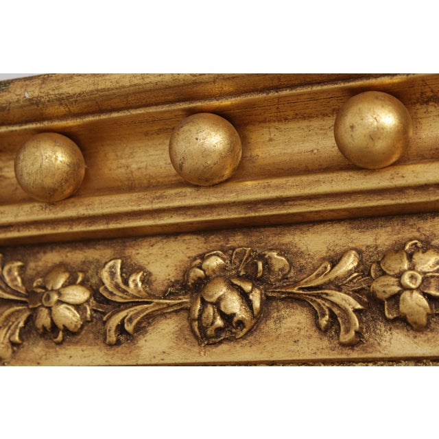 Gold Friedman Brothers Gold Framed Urn & Flower Carved Trumeau Mirror For Sale - Image 8 of 16