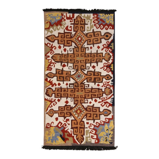 Rug & Kilim Russian Tribal Style Rug in Beige-Brown, 6x9 For Sale