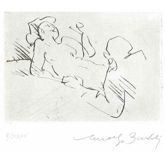 Modern Amerigo Bartoli, Lovers, Etching, Mid-20th Century For Sale - Image 3 of 3