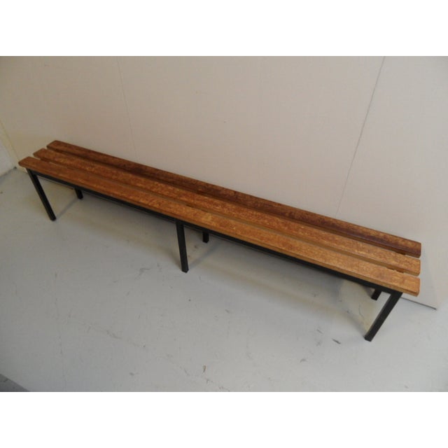 Wood Vintage School Bench, 1950s For Sale - Image 7 of 10