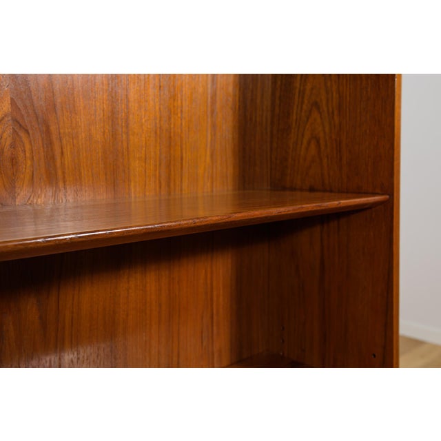 Wood Mid-Century Modern Teak Bookcase by J. Sorth for Bornholm Møbelfabrik, Denmark, 1960s For Sale - Image 7 of 11