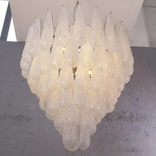 Gold Large Murano Glass & Crystal Color Suspension Chandelier, Italy, 1990s For Sale - Image 8 of 12