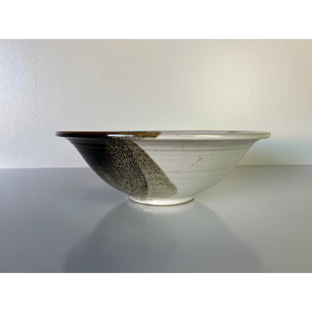 Abstract Vintage Hand Painted Abstract Design Pottery Bowl For Sale - Image 3 of 12