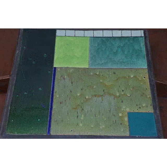 Metal Patinated Steel and Tile Studio Art Coffee Table For Sale - Image 7 of 9