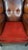 Vintage Leather Wing Chair with Red Corduroy Seat Cushion For Sale - Image 6 of 14