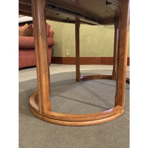 Vintage McGuire Blonde Round Dining or Game Table With Two Leaves For Sale - Image 10 of 12