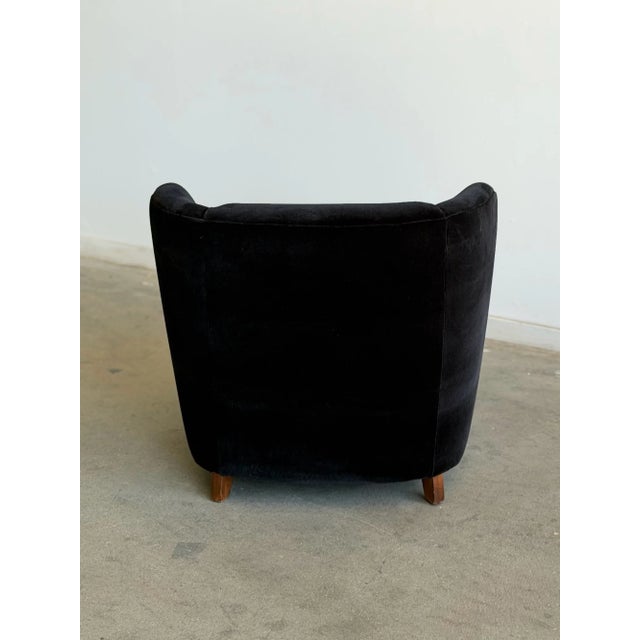 Black Vintage Art Deco Barrel Chair- Single For Sale - Image 8 of 9