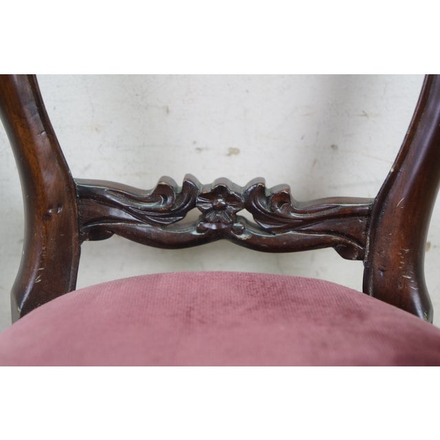 Antique Victorian Mahogany Balloon Back Child Doll Salesman Sample Parlor Chair For Sale - Image 11 of 14